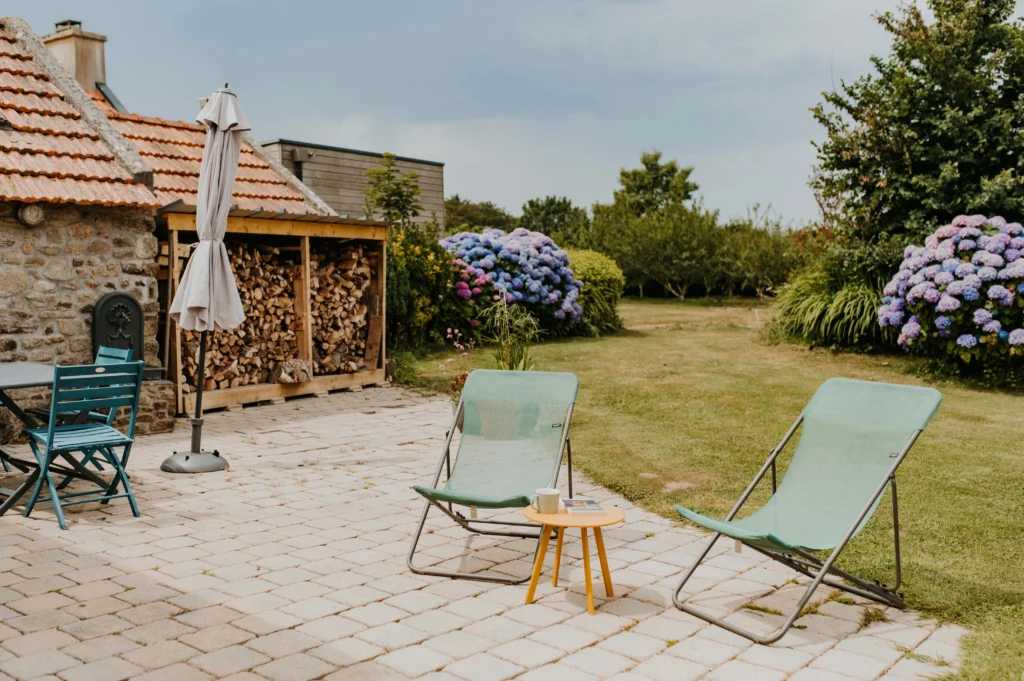 photographie de l'espace détente dans le jardin